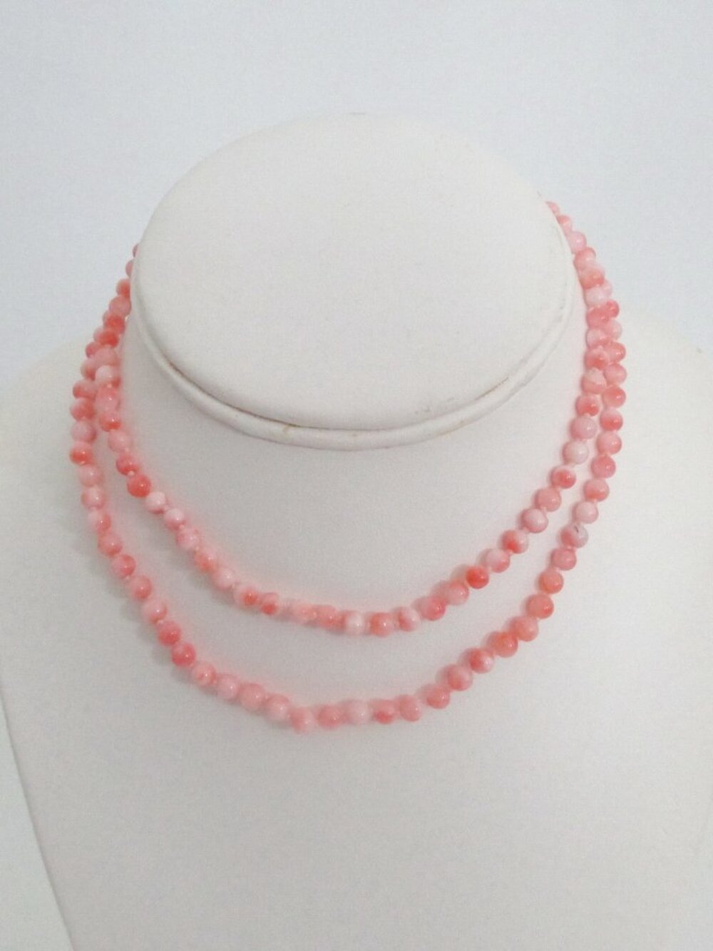 Angel Skin Coral Bead Necklace 26" Hand Knotted NWT